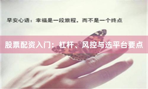 股票配资入门：杠杆、风控与选平台要点